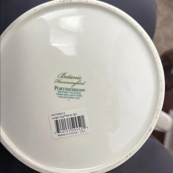 Portmeirion Botanic Hummingbird Pitcher - Picture 5 of 5